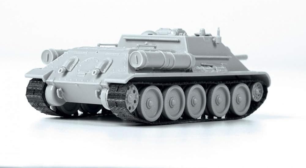 Zvezda 5043 1:72 SU-122 Soviet Tank Destroyer Model, Plastic Kit for Assembly, Detailed Replica, Unvarnished