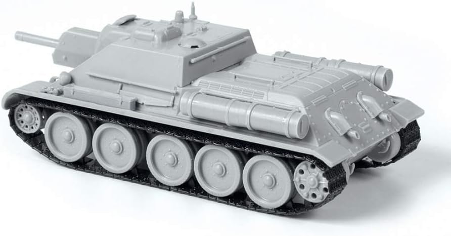 Zvezda 5043 1:72 SU-122 Soviet Tank Destroyer Model, Plastic Kit for Assembly, Detailed Replica, Unvarnished