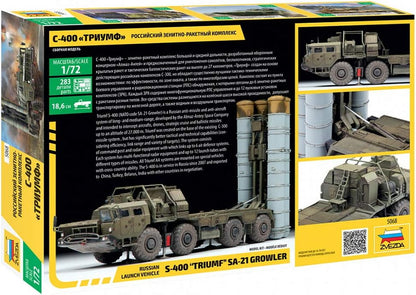 Zvezda Plastikmodellbau 5068 1:72 S-400 Trium AA Missile Sys. SA-21-model, Plastic kit for Assembly, Detailed Replica, Unvarnished