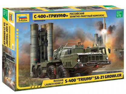 Zvezda Plastikmodellbau 5068 1:72 S-400 Trium AA Missile Sys. SA-21-model, Plastic kit for Assembly, Detailed Replica, Unvarnished