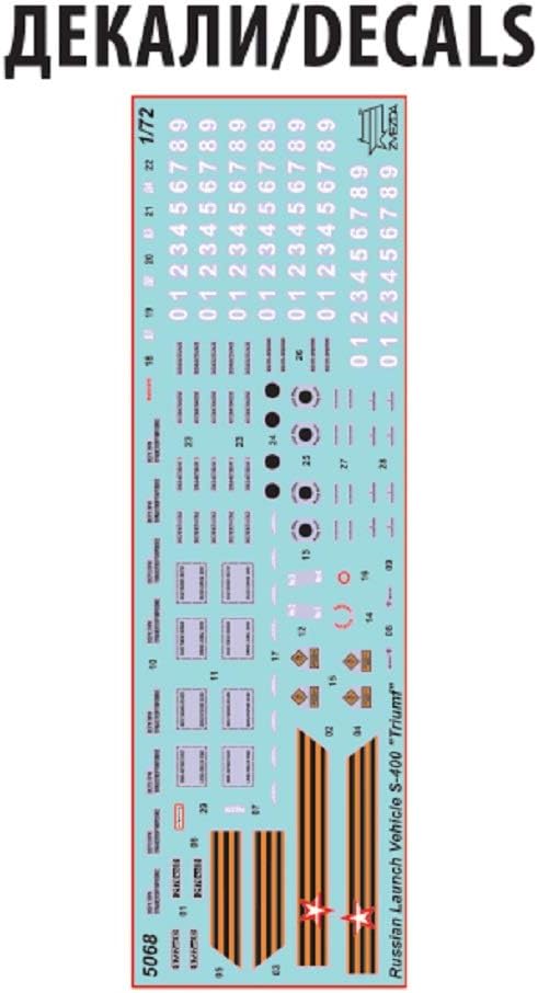 Zvezda Plastikmodellbau 5068 1:72 S-400 Trium AA Missile Sys. SA-21-model, Plastic kit for Assembly, Detailed Replica, Unvarnished
