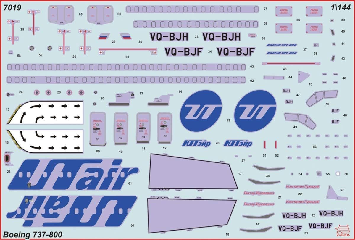 Zvezda- Fahrzeug 500787019-1:144 Boeing 737-800, maqueta, construcción de Modelos, Hobby, Manualidades, Kit de plástico, Color Plateado (7019