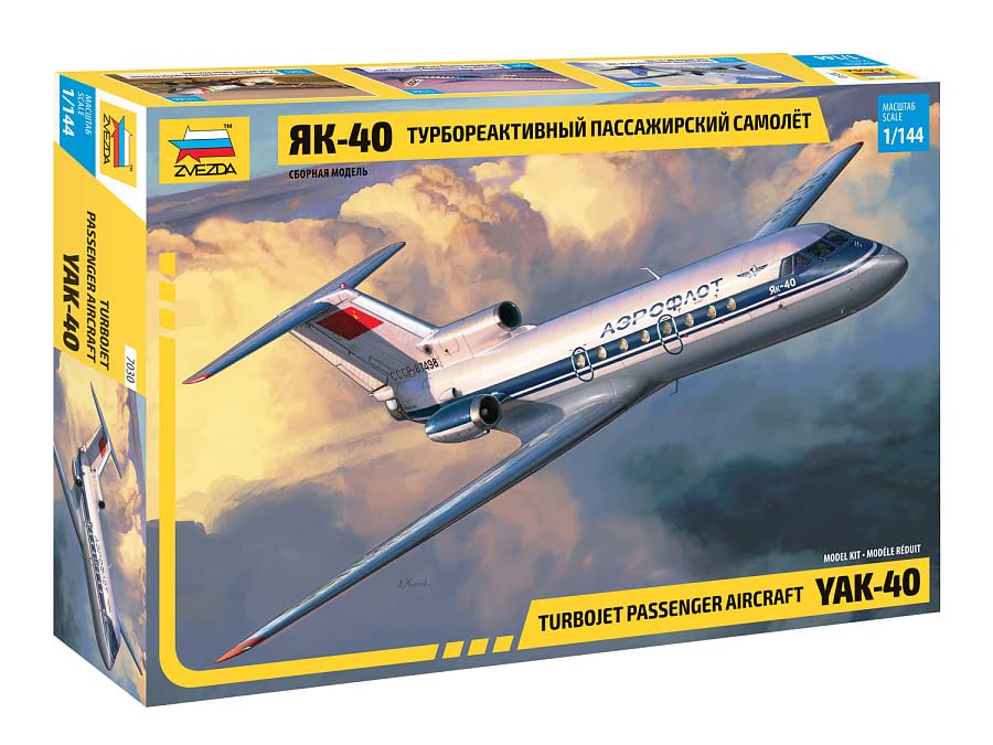 Zvezda -7030-Yak-401/144 Turbojet Passenger Aircraft, 1/144 Scale, Plastic Model Kit, ZS7030