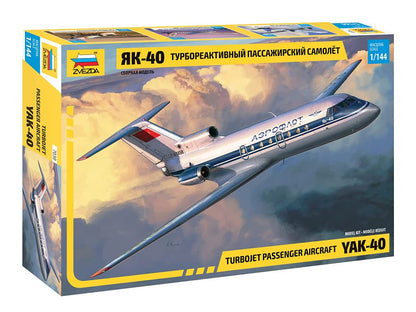 Zvezda -7030-Yak-401/144 Turbojet Passenger Aircraft, 1/144 Scale, Plastic Model Kit, ZS7030