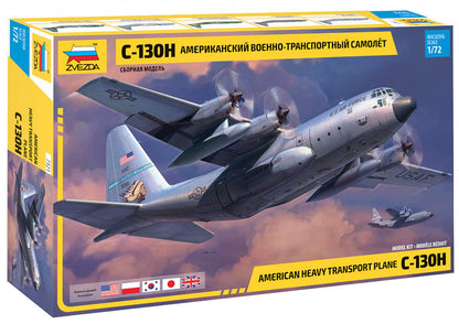 Zvezda 530007321 1:72 C-130 H Hercules Model Kit, Plastic Kit, Assembly Kit, Detailed Replica 7321 Multi-Coloured