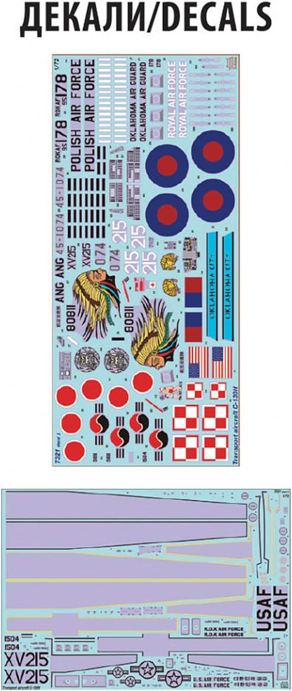 Zvezda 530007321 1:72 C-130 H Hercules Model Kit, Plastic Kit, Assembly Kit, Detailed Replica 7321 Multi-Coloured