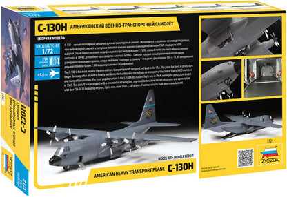 Zvezda 530007321 1:72 C-130 H Hercules Model Kit, Plastic Kit, Assembly Kit, Detailed Replica 7321 Multi-Coloured