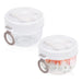 Herklotzn Overnight Oat Container mit Deckel und Löffel 2 Stück, 20Oz Tragbare Kunststoff Joghurt Töpfe, Auslaufsichere Dessertbecher Weiß