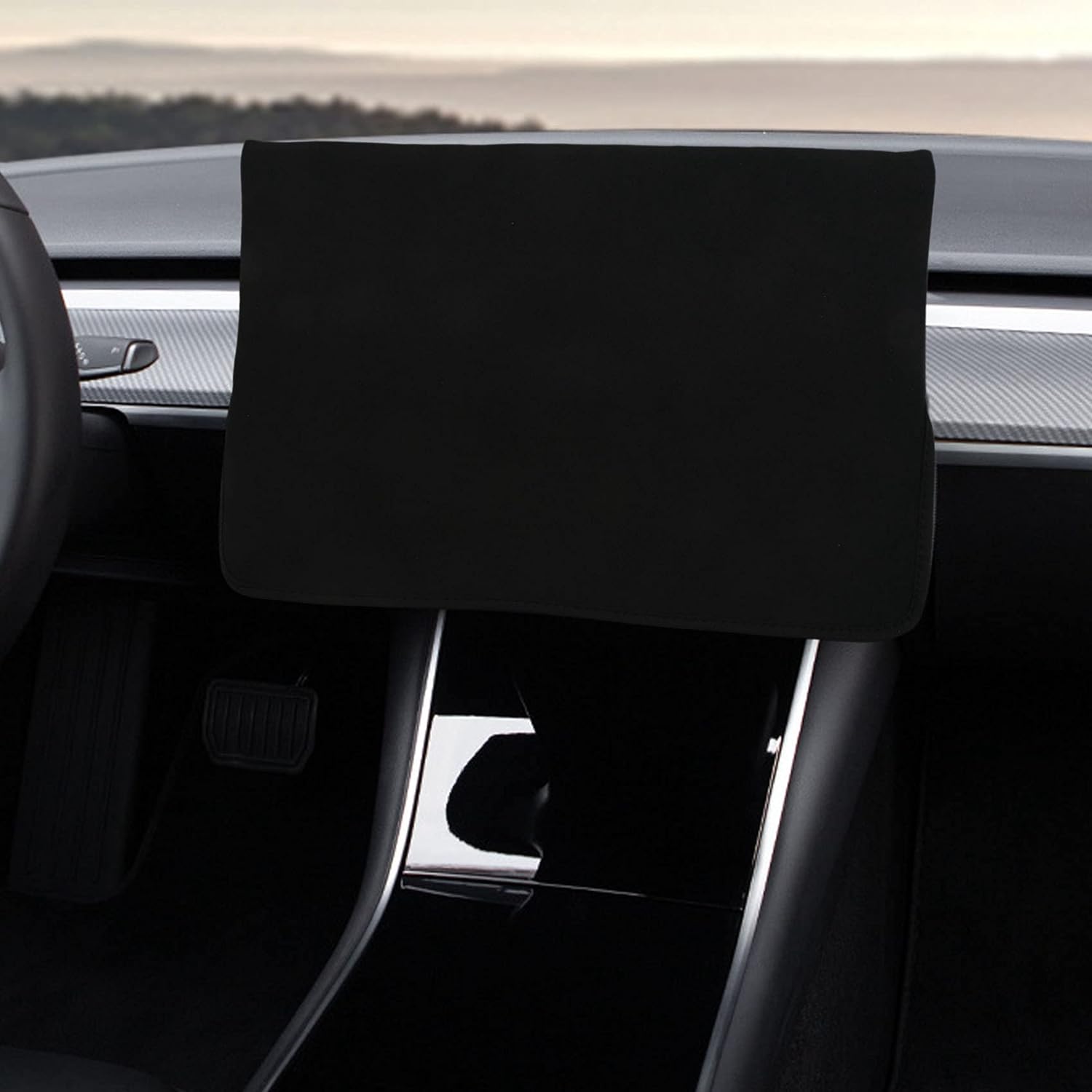 Thourmty Screen Protection Cover, Center Console Display Sleeve Protector for Sunshade and Screen Protection Center Console Display Cover Sleeve(Black