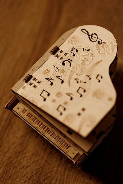 Wood Trick DIY Toy Piano Music Box Moonlight Sonata - 3D Wooden Puzzle, Assembly Toys, Brain Teaser for Adults and Kids, DIY Piano Kit