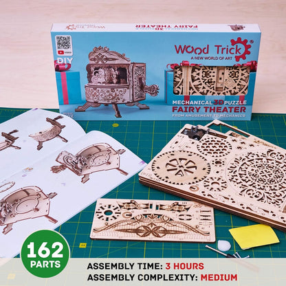 Wood Trick - Grand Piano - Puzzle 3D en Bois - Casse Tete Adulte - Maquettes à Construire - Casse-tête découpée au Laser - 36 pièces (Théâtre de fées