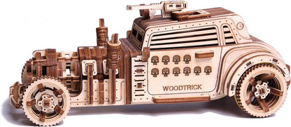 Wood Trick Apocalyptic Car 3D Wooden Puzzles for Adults and Kids to Build - Rides up to 26 feet - Wooden Model Car Kits to Build for Adults