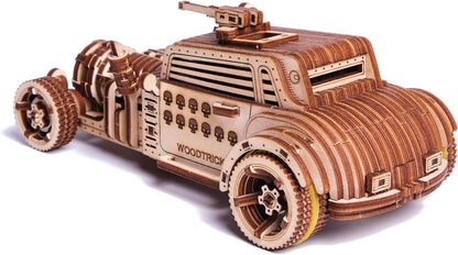 Wood Trick Apocalyptic Car 3D Wooden Puzzles for Adults and Kids to Build - Rides up to 26 feet - Wooden Model Car Kits to Build for Adults