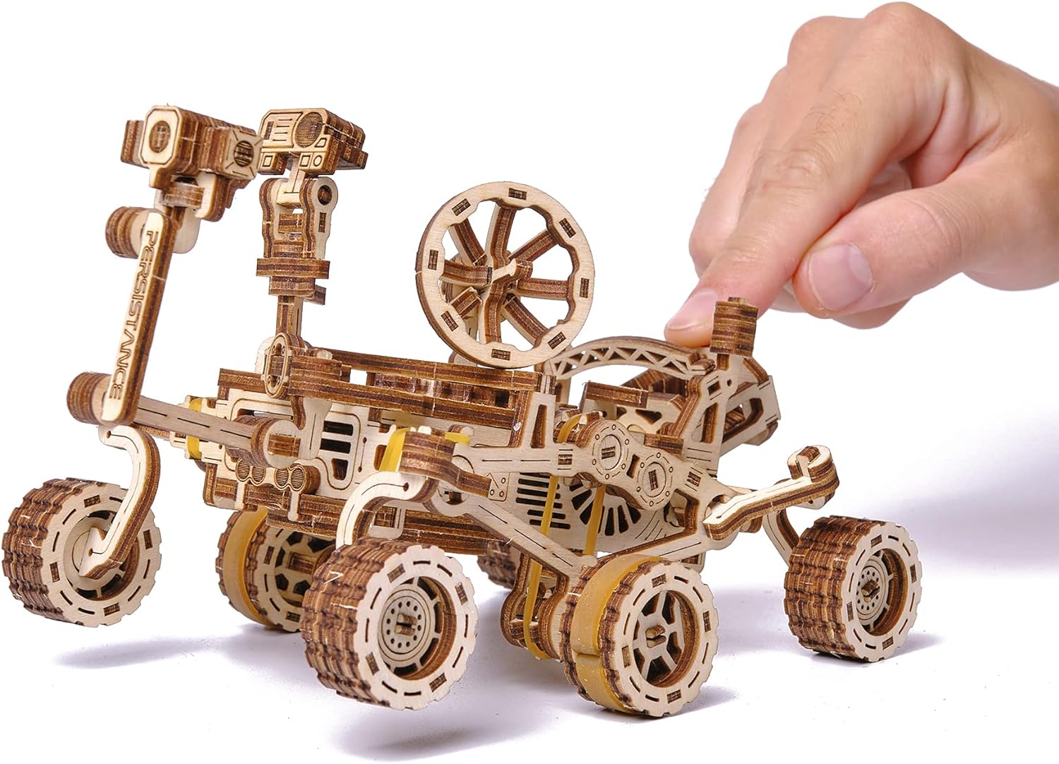 Wood Trick Mars Rover Mechanical 3D Wooden Puzzles for Adults and Kids to Build - Rides up to 13 ft - 7.9x4.7 in - Model Kits for Adults - DIY Wooden Models for Adults to Build