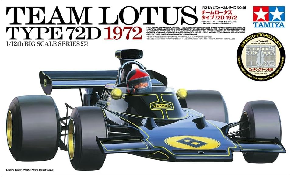 Tamiya 12046 Team Lotus Type 72D 1972 1:12 Model Kit