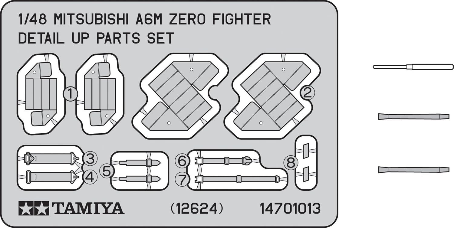 Mitsubishi A6M Zero Fighter Photo-Etched Detail Set 1/48 Tamiya (Japan Import