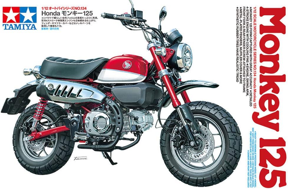 Tamiya 14134 300014134 Honda Fahrzeug 14134-1:12 Monkey 125, Modellbau, Plastik Bausatz, unlackiert