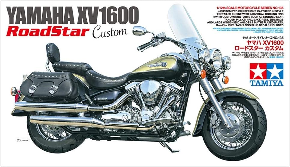 Tamiya 1:12 Yamaha XV1600 Roadstar Custom-réplica Fiel, modelismo, Hobby, encolado, Kit de plástico, Montaje, sin Pintar, Color unvarnished (14135