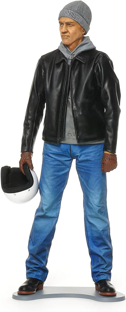 Tamiya- Menschen 1:12 Figura Street Rider-réplica Fiel, modelismo, Hobby, Pegado, Kit de plástico, Montaje, sin Pintar, Color (Grey Marl) (14137