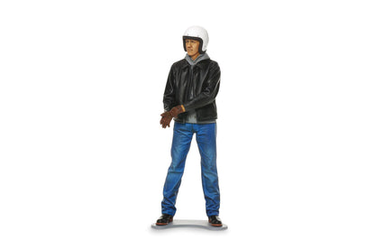 Tamiya- Menschen 1:12 Figura Street Rider-réplica Fiel, modelismo, Hobby, Pegado, Kit de plástico, Montaje, sin Pintar, Color (Grey Marl) (14137