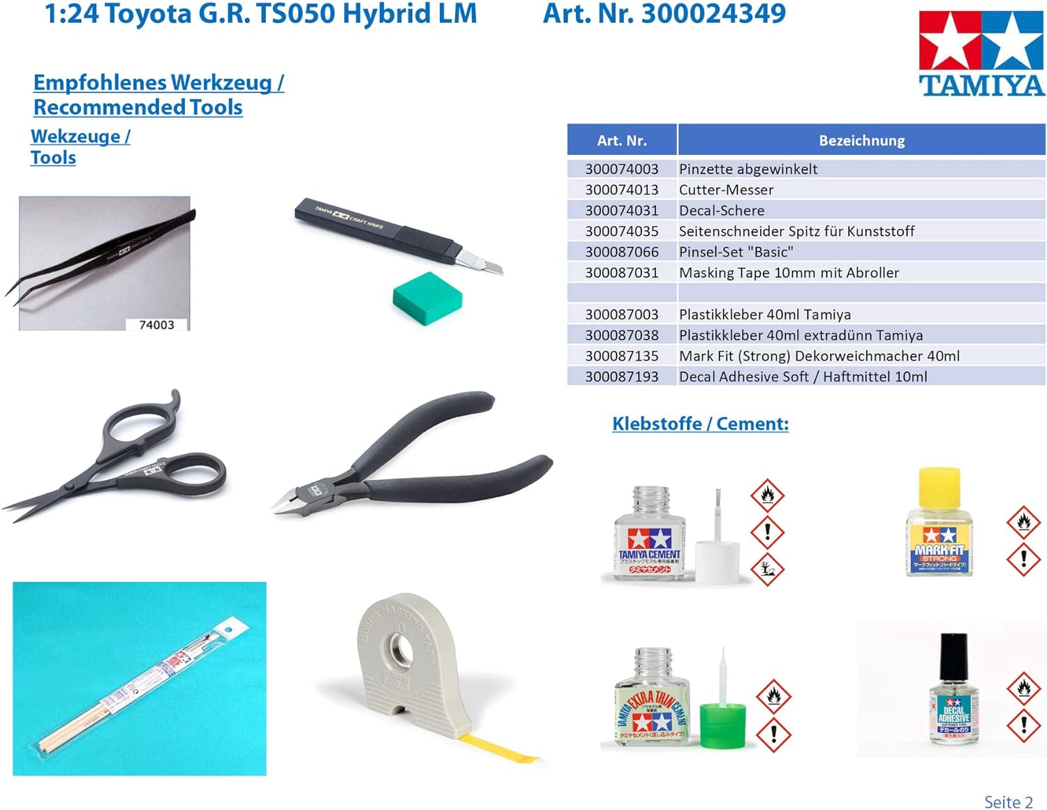 Tamiya 24349-1:24 Toyota G.R. TS050 Hybrid LM, Model Building, Plastic Building Kit, Hobby, Crafts, Gluing, Model Building Kit, Model, Assembly