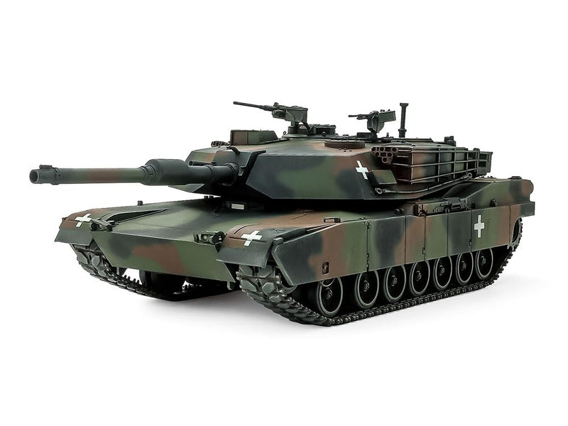 TAMIYA 25216 1:35 US M1A1 Abrams Ukraine Model, Plastic, Assembly, Detailed Replica, Tank Kit, Geformte Farbe