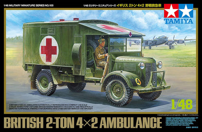 TAMIYA 32605 1:48 Brit. 2 tons. 4 x 2 Ambulance, Plastic, Military kit, Standing Model Building