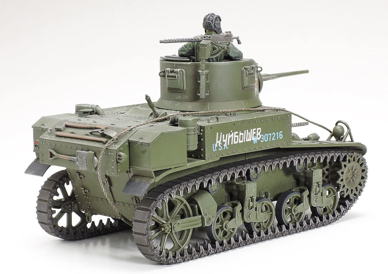 TAMIYA 35360 35360-1:35 US M3 Stuart Late Production, Model Making, Plastic Construction Kit, Unvarnished