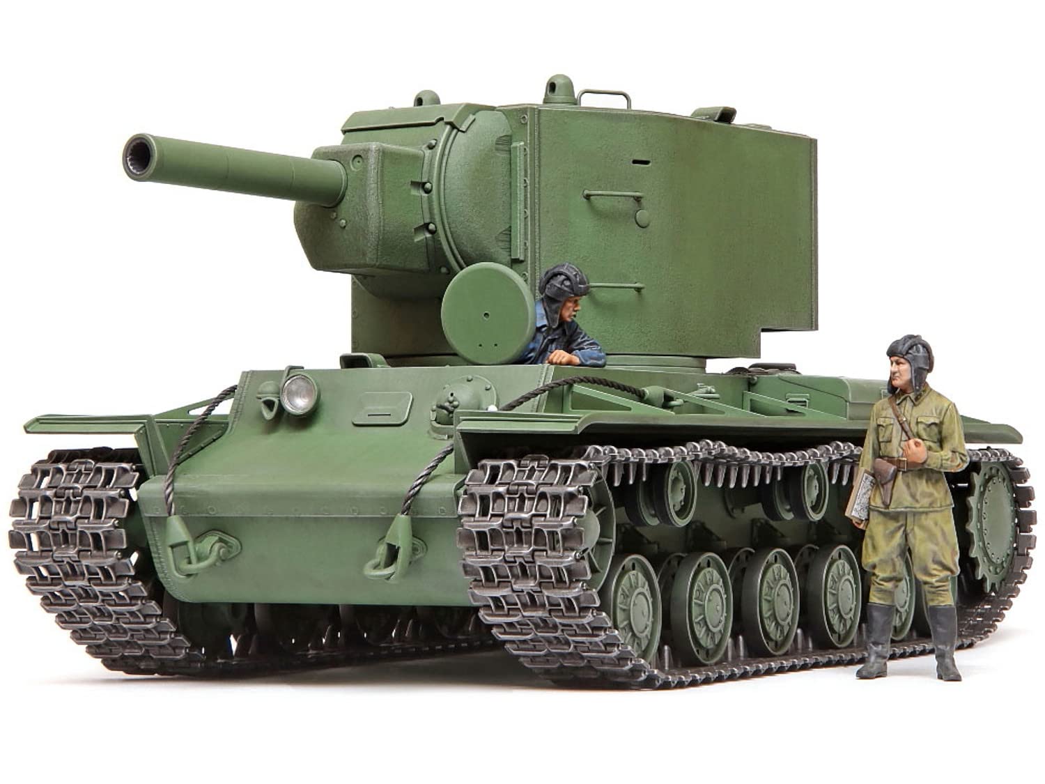 TAMIYA Army 35375 1:35 Rus. Black Pz. KV-2 Gigant 152 mm-Faithful Replica, Making, Plastic, Crafts, Hobbies, Gluing, Model kit, Assembly, unpainted, Multicoloured