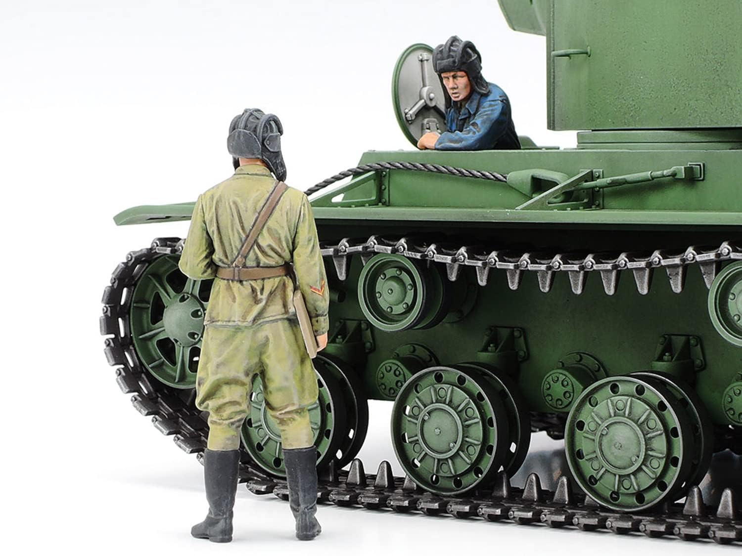 TAMIYA Army 35375 1:35 Rus. Black Pz. KV-2 Gigant 152 mm-Faithful Replica, Making, Plastic, Crafts, Hobbies, Gluing, Model kit, Assembly, unpainted, Multicoloured