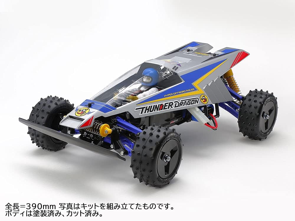 TAMIYA 47458 1:10 RC Thunder Dragon (2021) 4WD PB - Remote Controlled Car, Vehicle, Model Building, Kit for Assembly, Hobby, Crafts, Multicoloured