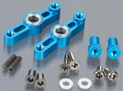 TAMIYA 300054574 - TT-02 Aluminium Steering Lever Set, Anodised Blue