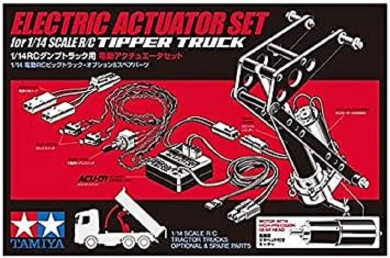 TAMIYA- 1:14 ACU-01 Antriebs-Set Hinterkipper ACU-01-Kit de accionamiento para volquete Trasero, Color Gris, Small/Medium (300056545