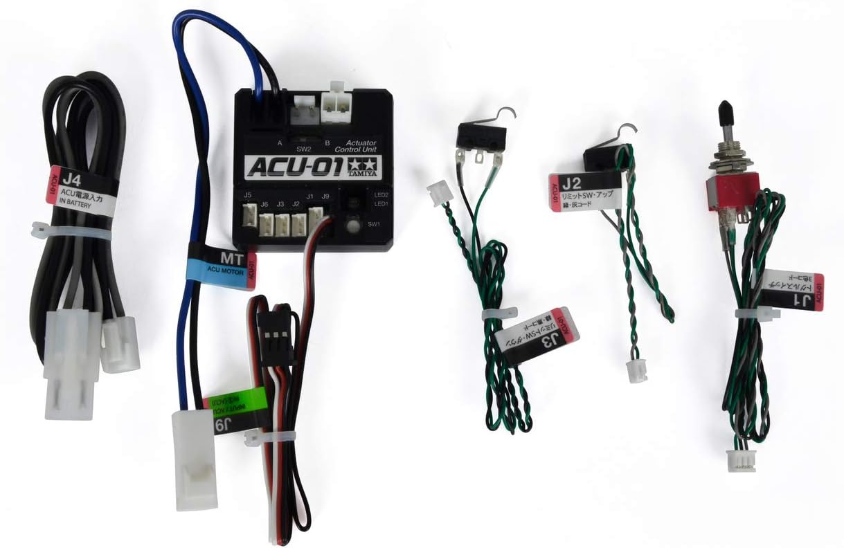 TAMIYA- 1:14 ACU-01 Antriebs-Set Hinterkipper ACU-01-Kit de accionamiento para volquete Trasero, Color Gris, Small/Medium (300056545