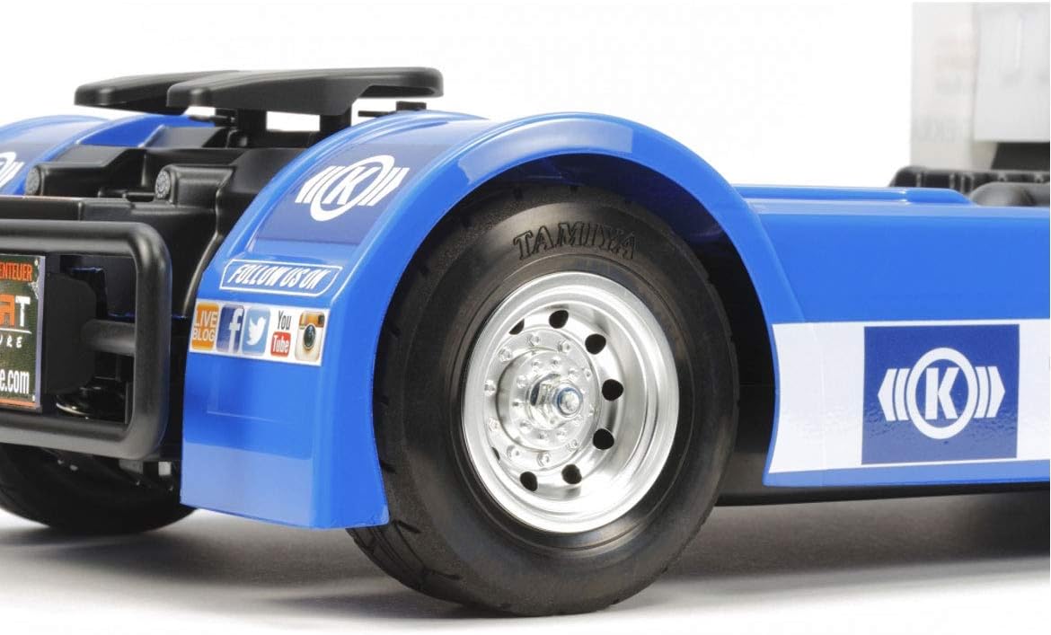TAMIYA TAM58632 58632 MAN 58632-1:14 RC Team Hahn Racing TGS TT-01E, Remote Controlled car/Vehicle, Model Building, kit, Unvarnished RaceTruck MAN (Team Hahn Racing)