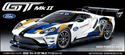 TAMIYA 58689 1:10 Ford GT Mk.II 2020 (TT-02), Remote Controlled car, RC Vehicle, Building, Assembly, kit Model, Multicoloured