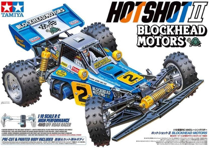 TAMIYA 58710 1:10 Hotshot II Blockhead Motors-Remote Controlled Car, RC Vehicle, Model Building, Hobby Crafts, Light Blue