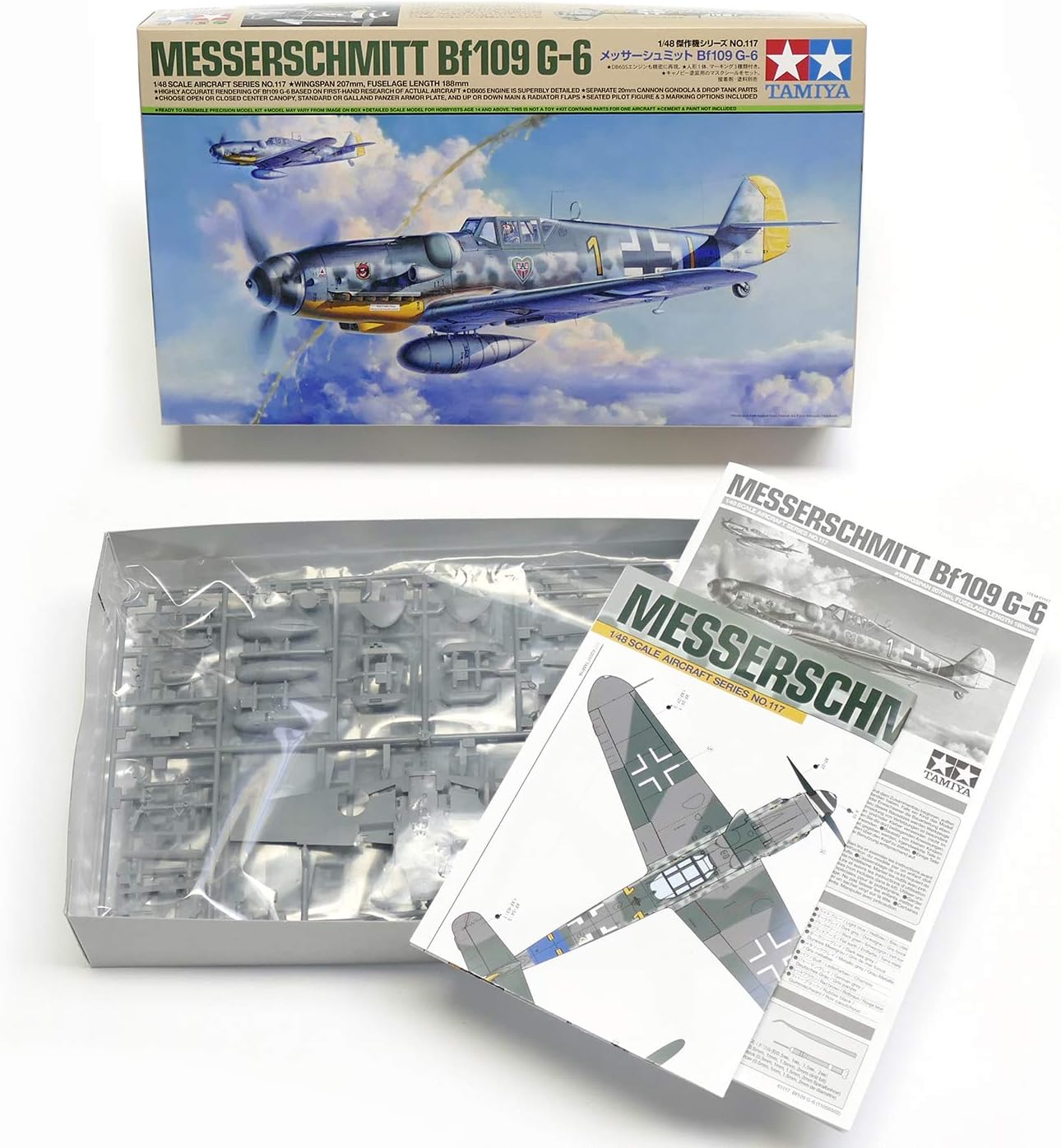Tamiya- Other License 109,Messerschmitt 61117-Maqueta de construcción de plástico (Escala 1:48), Color Plateado (TAM61117