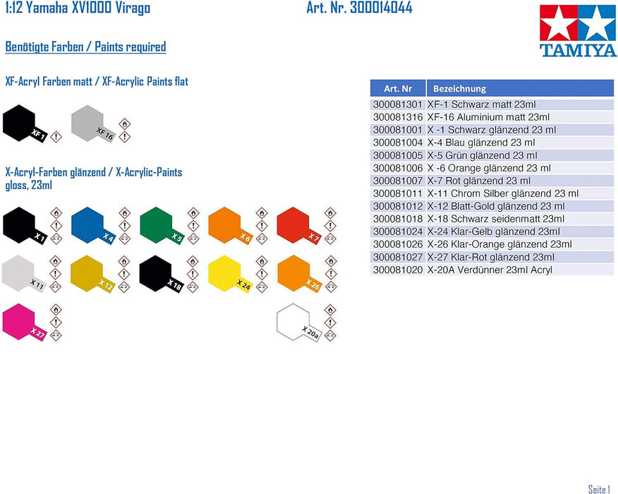 Tamiya 300014044 Yamaha Virago XV1000