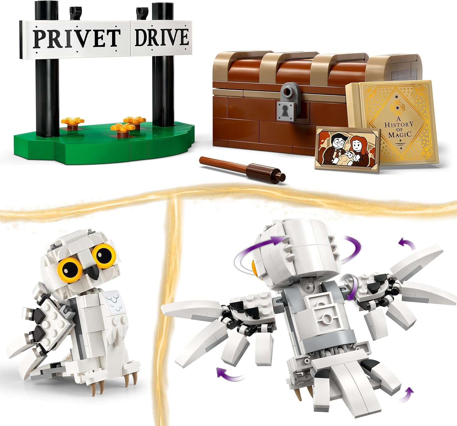 LEGO Harry Potter Hedwig at 4 Privet Drive, Buildable Toy for 7 Plus Year Old Kids, Girls & Boys, with an Owl Figure, Independent Play Set, Small Wizarding World Gift Idea 76425