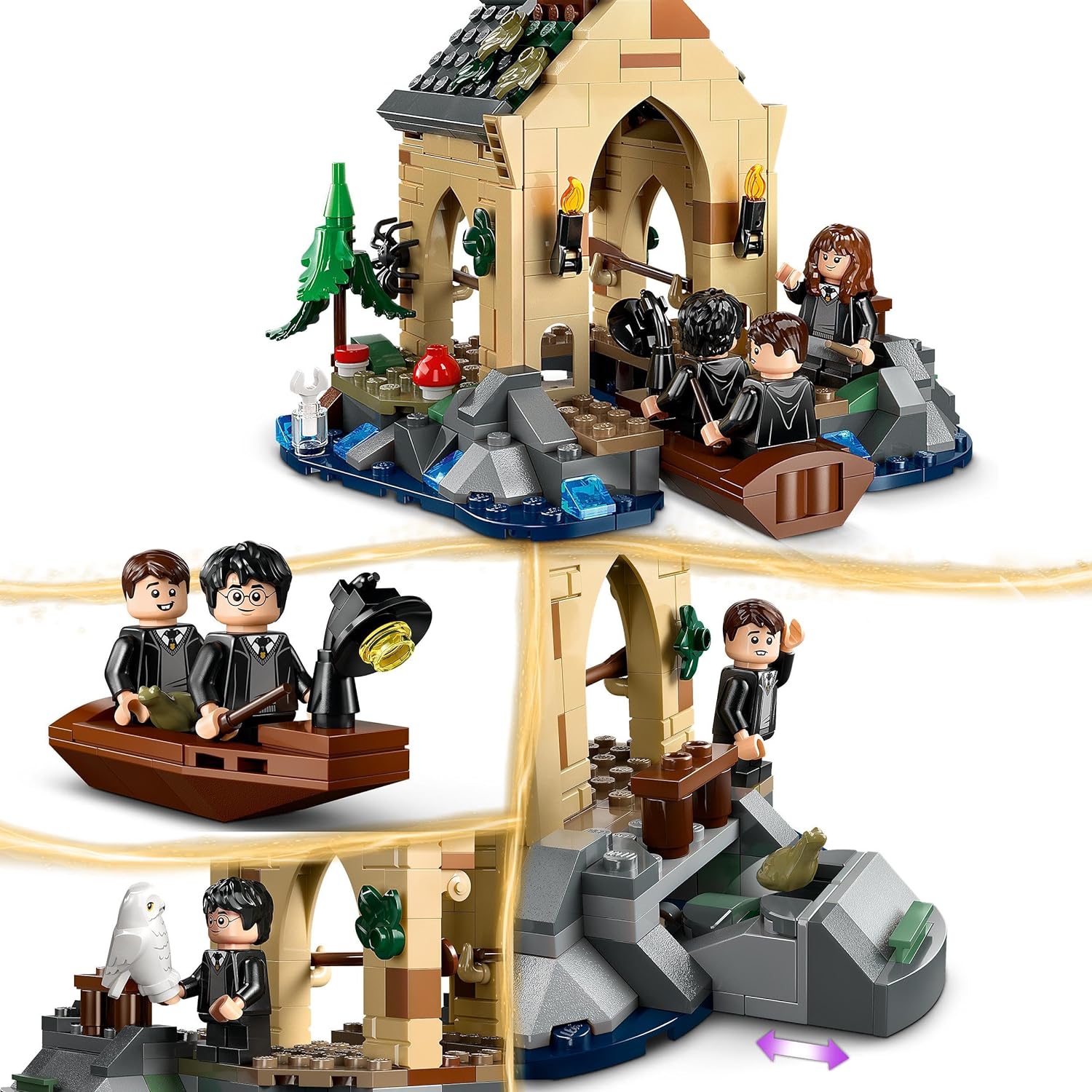 LEGO Harry Potter Hogwarts Castle Boathouse Set with 2 Boat Toys for 8 Plus Year Old Kids, Girls & Boys, Includes 5 Character Minifigures and Hedwig the Owl Figure, Wizarding World Gift Idea 76426