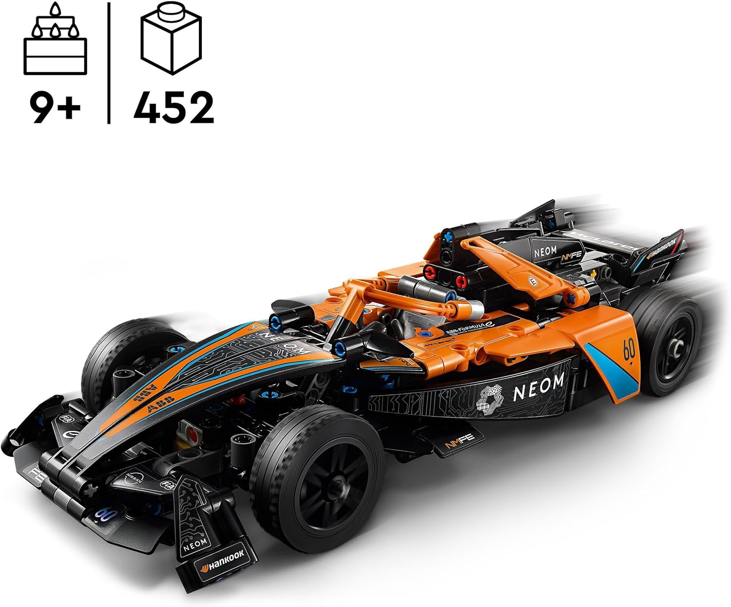 LEGO Technic NEOM McLaren Formula E Race Car, Rennwagen Spielzeug für Kinder ab 9 Jahren, Jungen und Mädchen, Modellfahrzeug-Bausatz, Dekoration für das Kinderzimmer, Geschenkidee zum Geburtstag 42169