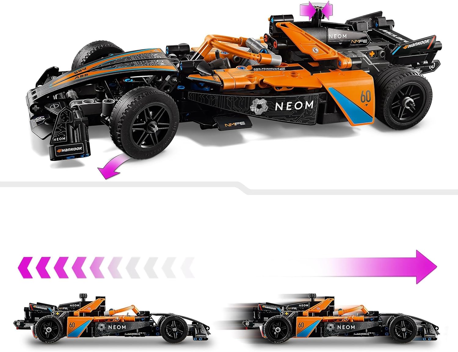 LEGO Technic NEOM McLaren Formula E Race Car, Rennwagen Spielzeug für Kinder ab 9 Jahren, Jungen und Mädchen, Modellfahrzeug-Bausatz, Dekoration für das Kinderzimmer, Geschenkidee zum Geburtstag 42169