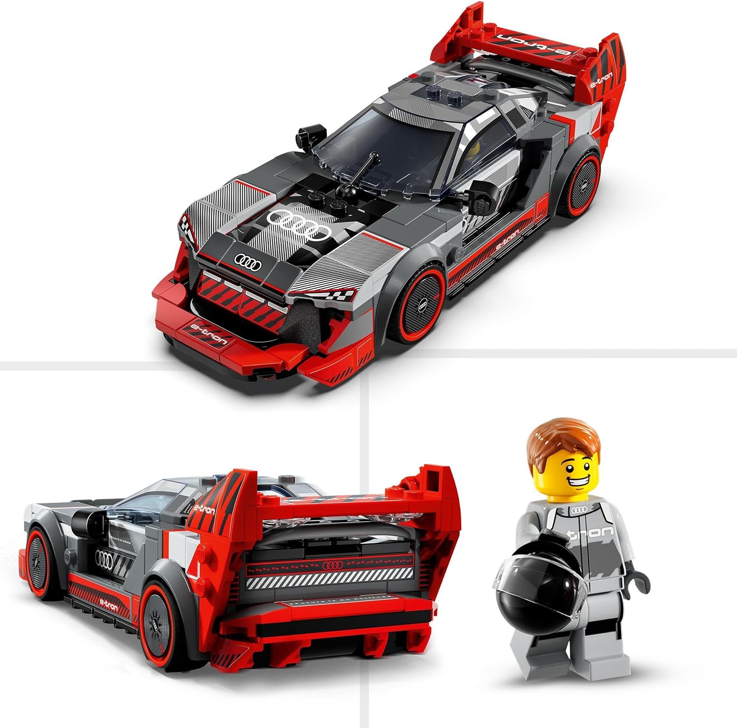 LEGO Speed Champions Audi S1 e-tron quattro Race Car Toy Vehicle, Buildable Model Set for Kids, Playable Display Gift Idea for 9 Plus Year Old Boys and Girls Who Enjoy Independent Play 76921