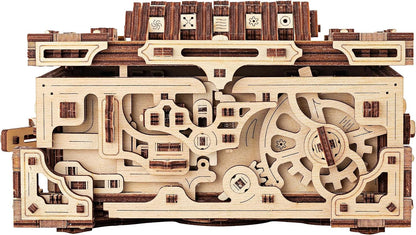 Wood Trick Enigma Chest Lock Box Wooden 3D Puzzles for Adults and Kids to Build - Engineering DIY Project Mechanical Model Kits for Adults Wooden Models