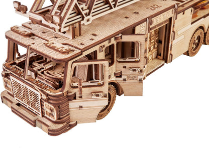 Wood Trick Rescue Firetruck Wooden 3D Puzzles for Adults and Kids to Build - Rides up to 20 ft - Wooden Models Engineering DIY Project Mechanical 3D Wooden Puzzle Model Kits for Adults