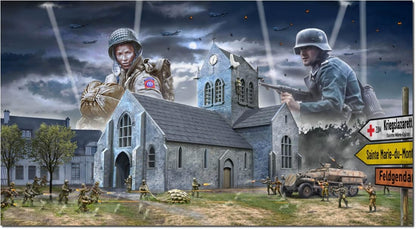 Italeri 6199 1:72 Battle of Normandy St-Mère-Église, Standing Model Building, Crafts, Hobby, Gluing, Plastic Kit, Detailed