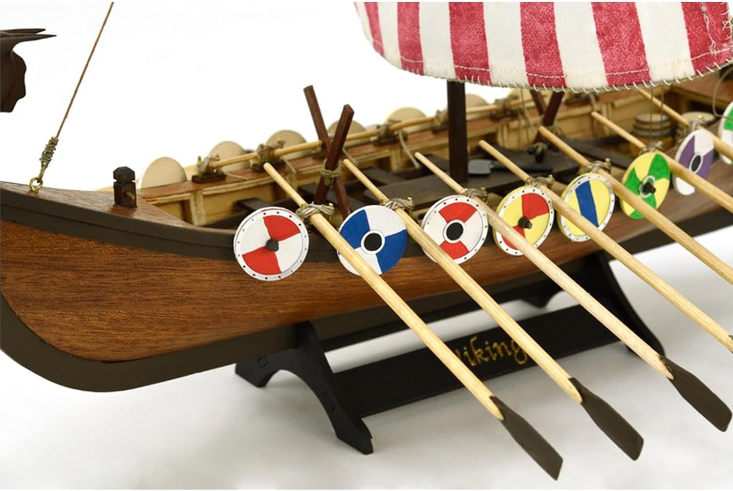 Artesanía Latina – Wooden Ship Model Kit – Nordic Sailboat, Drakkar Viking – Model 19001N, 1:75 Scale – Models to Assemble – Initiation Level