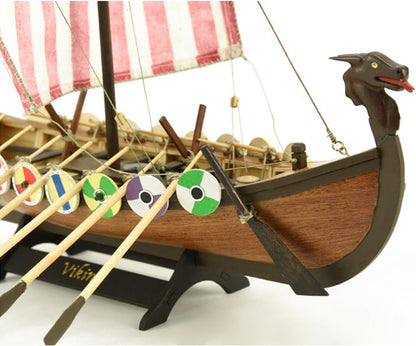 Artesanía Latina – Wooden Ship Model Kit – Nordic Sailboat, Drakkar Viking – Model 19001N, 1:75 Scale – Models to Assemble – Initiation Level