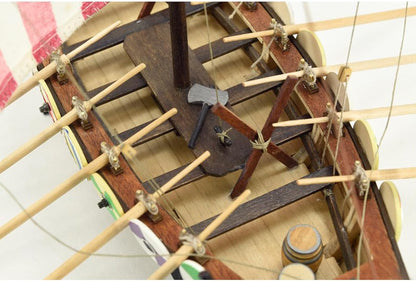 Artesanía Latina – Wooden Ship Model Kit – Nordic Sailboat, Drakkar Viking – Model 19001N, 1:75 Scale – Models to Assemble – Initiation Level
